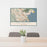 24x36 San Rafael California Map Print Lanscape Orientation in Woodblock Style Behind 2 Chairs Table and Potted Plant