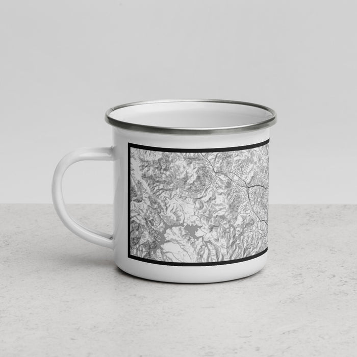 Left View Custom San Rafael California Map Enamel Mug in Classic