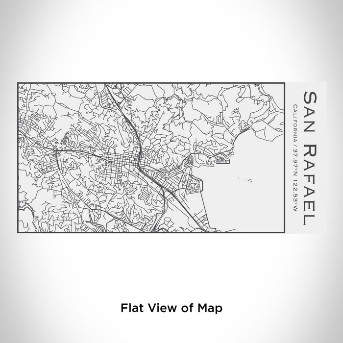 Rendered View of San Rafael California Map Engraving on 17oz Stainless Steel Insulated Cola Bottle in White