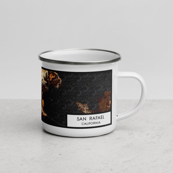 Right View Custom San Rafael California Map Enamel Mug in Ember