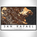 San Rafael California Map Print Landscape Orientation in Ember Style With Shaded Background