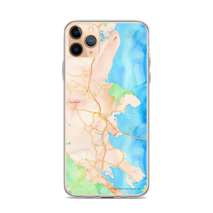 Custom iPhone 11 Pro Max San Rafael California Map Phone Case in Watercolor