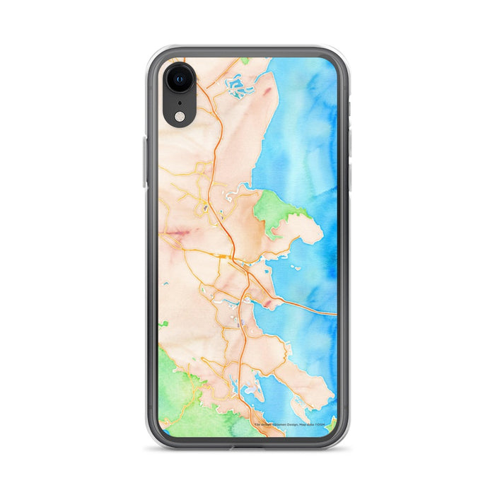 Custom iPhone XR San Rafael California Map Phone Case in Watercolor