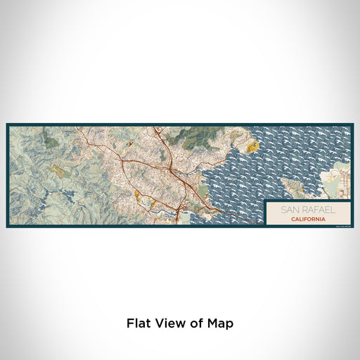 Flat View of Map Custom San Rafael California Map Enamel Mug in Woodblock