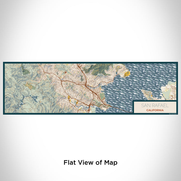 Flat View of Map Custom San Rafael California Map Enamel Mug in Woodblock