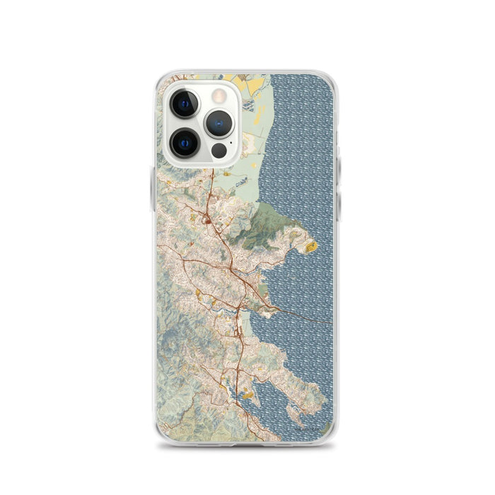 Custom iPhone 12 Pro San Rafael California Map Phone Case in Woodblock