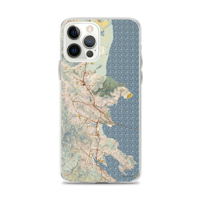 Custom iPhone 12 Pro Max San Rafael California Map Phone Case in Woodblock