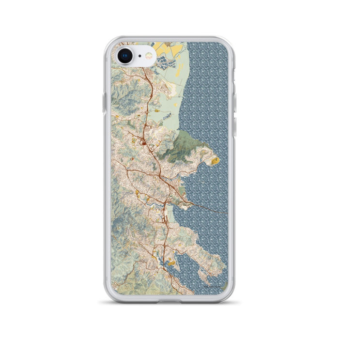 Custom iPhone SE San Rafael California Map Phone Case in Woodblock