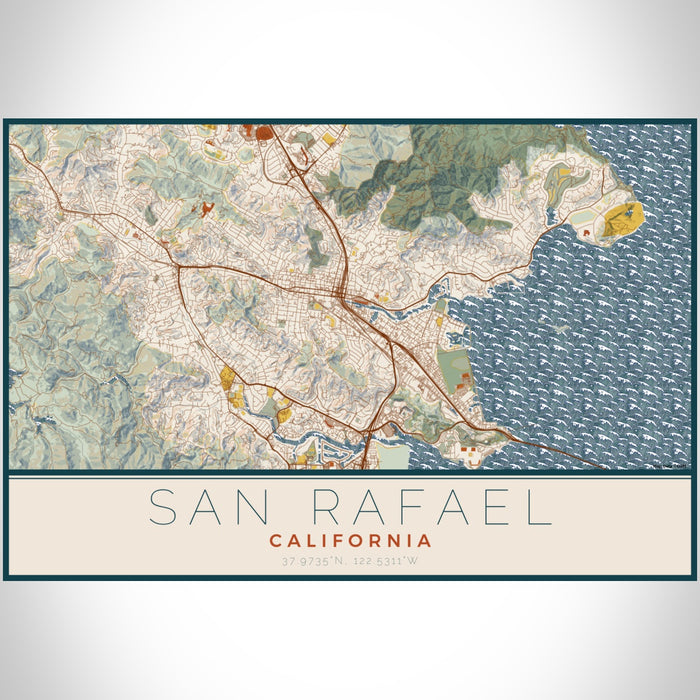 San Rafael Ranch Borders San Rafael - California Map Print in Woodblock — JACE Maps