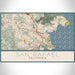 San Rafael California Map Print Landscape Orientation in Woodblock Style With Shaded Background