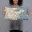 Person holding 20x12 Custom San Rafael California Map Throw Pillow in Woodblock