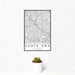 12x18 Santa Ana California Map Print Portrait Orientation in Classic Style With Small Cactus Plant in White Planter