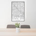 24x36 Santa Ana California Map Print Portrait Orientation in Classic Style Behind 2 Chairs Table and Potted Plant