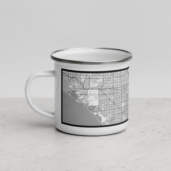 Left View Custom Santa Ana California Map Enamel Mug in Classic