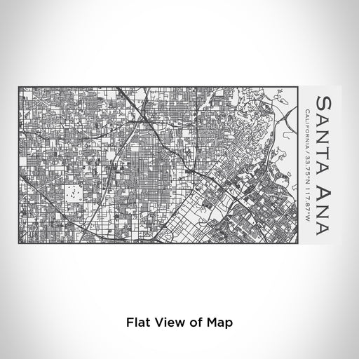 Rendered View of Santa Ana California Map Engraving on 17oz Stainless Steel Insulated Cola Bottle in White