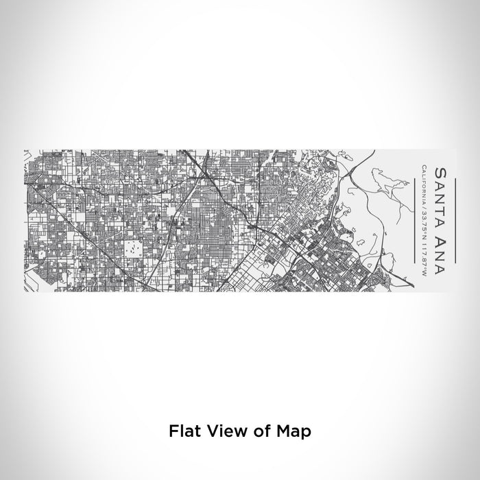 Rendered View of Santa Ana California Map Engraving on 10oz Stainless Steel Insulated Cup with Sliding Lid in White