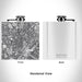 Rendered View of Santa Ana California Map Engraving on 6oz Stainless Steel Flask in White