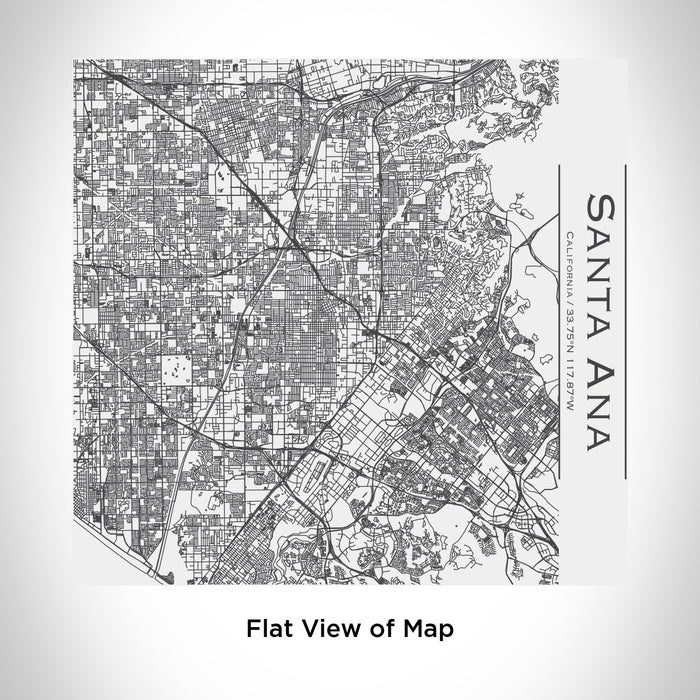 Rendered View of Santa Ana California Map Engraving on 17oz Stainless Steel Insulated Tumbler in White