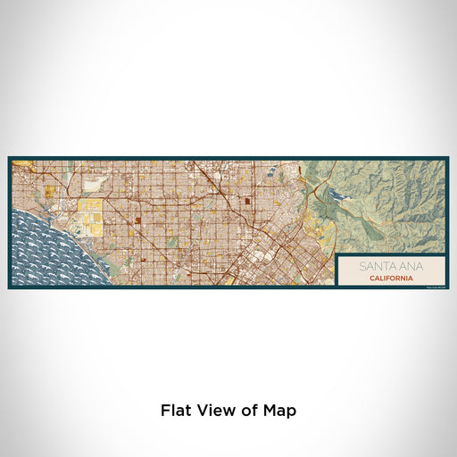 Flat View of Map Custom Santa Ana California Map Enamel Mug in Woodblock