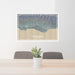 24x36 Santa Barbara California Map Print Lanscape Orientation in Afternoon Style Behind 2 Chairs Table and Potted Plant