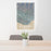 24x36 Santa Barbara California Map Print Portrait Orientation in Afternoon Style Behind 2 Chairs Table and Potted Plant
