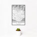 12x18 Santa Barbara California Map Print Portrait Orientation in Classic Style With Small Cactus Plant in White Planter