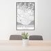 24x36 Santa Barbara California Map Print Portrait Orientation in Classic Style Behind 2 Chairs Table and Potted Plant
