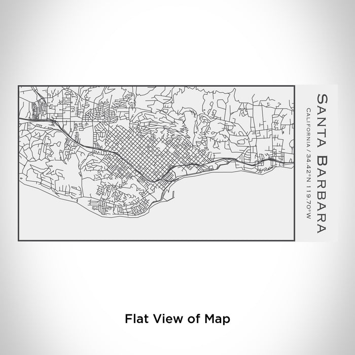 Rendered View of Santa Barbara California Map Engraving on 17oz Stainless Steel Insulated Cola Bottle in White