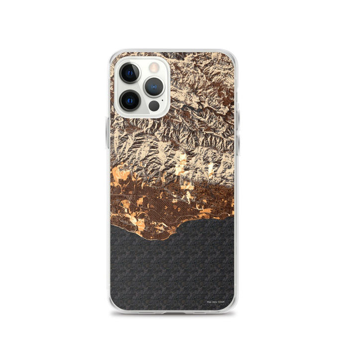 Custom Santa Barbara California Map iPhone 12 Pro Phone Case in Ember
