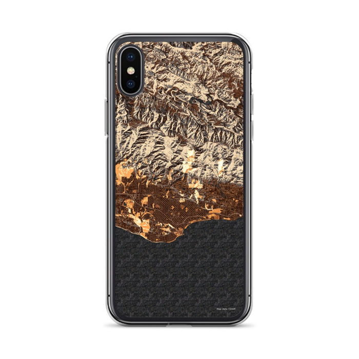 Custom Santa Barbara California Map Phone Case in Ember