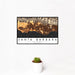 12x18 Santa Barbara California Map Print Landscape Orientation in Ember Style With Small Cactus Plant in White Planter
