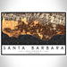 Santa Barbara California Map Print Landscape Orientation in Ember Style With Shaded Background
