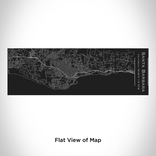 Rendered View of Santa Barbara California Map Engraving on 10oz Stainless Steel Insulated Cup with Sliding Lid in Black