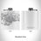 Rendered View of Santa Barbara California Map Engraving on 6oz Stainless Steel Flask in White