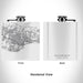 Rendered View of Santa Barbara California Map Engraving on 6oz Stainless Steel Flask in White