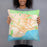 Person holding 18x18 Custom Santa Barbara California Map Throw Pillow in Watercolor