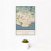 12x18 Santa Barbara California Map Print Portrait Orientation in Woodblock Style With Small Cactus Plant in White Planter