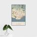 16x24 Santa Barbara California Map Print Portrait Orientation in Woodblock Style With Tropical Plant Leaves in Water