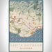 Santa Barbara California Map Print Portrait Orientation in Woodblock Style With Shaded Background