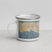 Left View Custom Santa Barbara California Map Enamel Mug in Woodblock