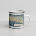 Right View Custom Santa Barbara California Map Enamel Mug in Woodblock