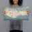 Person holding 20x12 Custom Santa Barbara California Map Throw Pillow in Woodblock