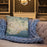 Custom Santa Barbara California Map Throw Pillow in Woodblock on Cream Colored Couch