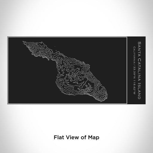 Rendered View of Santa Catalina Island California Map Engraving on 17oz Stainless Steel Insulated Cola Bottle in Black