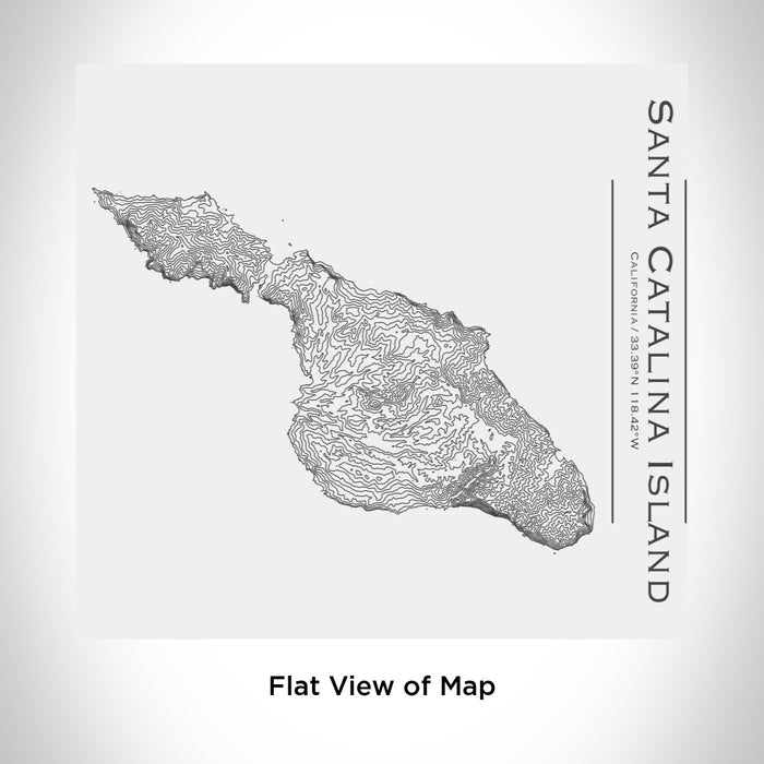 Rendered View of Santa Catalina Island California Map Engraving on 17oz Stainless Steel Insulated Tumbler in White