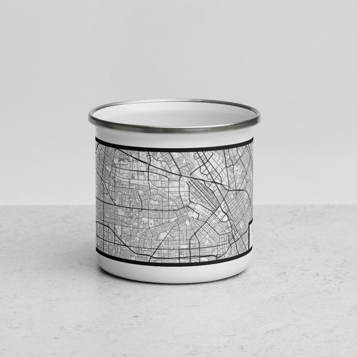 Front View Custom Santa Clara California Map Enamel Mug in Classic