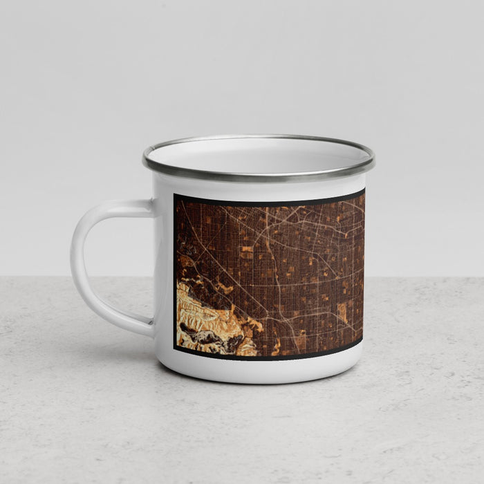 Left View Custom Santa Clara California Map Enamel Mug in Ember
