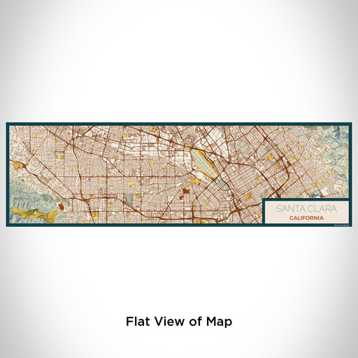 Flat View of Map Custom Santa Clara California Map Enamel Mug in Woodblock