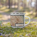 Right View Custom Santa Clara California Map Enamel Mug in Woodblock on Grass With Trees in Background