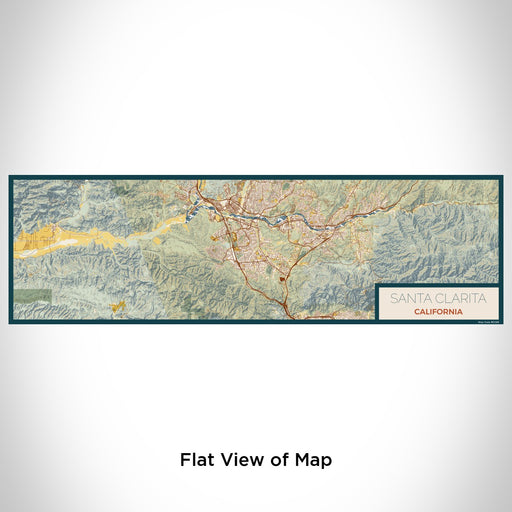 Flat View of Map Custom Santa Clarita California Map Enamel Mug in Woodblock